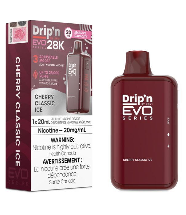 Envi Cherry Classic Ice  Envi Drip’N EVO 28000 Rechargeable Disposable