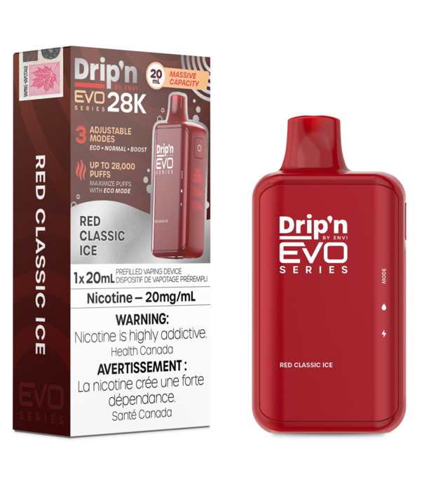 Envi Red Classic Ice Envi Drip’N EVO 28000 Rechargeable Disposable