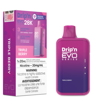 Triple Berry Envi Drip’N EVO 28000 Rechargeable Disposable
