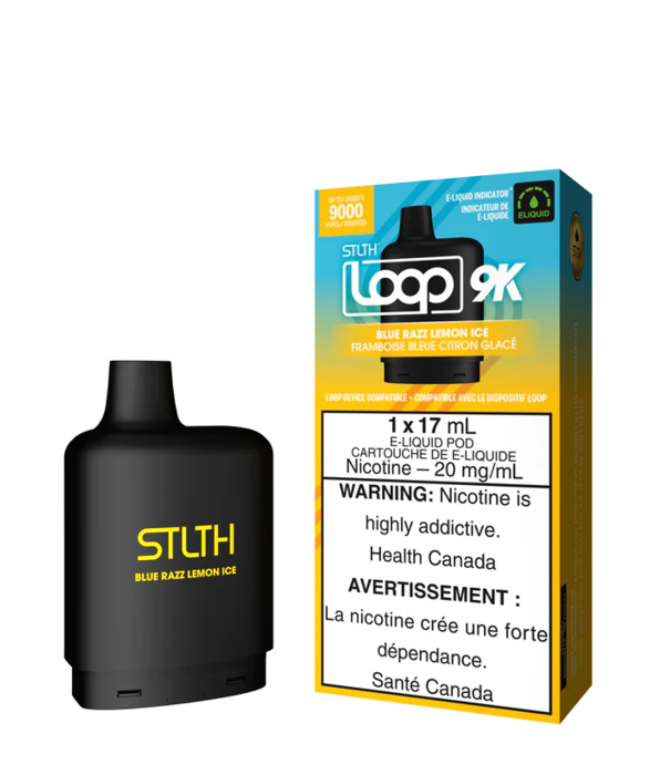 STLTH Blue Razz Lemon Ice 20mg STLTH Loop 9000 Disposable Vape Pod