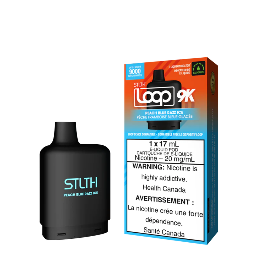 Peach Blue Razz Ice 12mg STLTH Loop 9000 Disposable Vape Pod