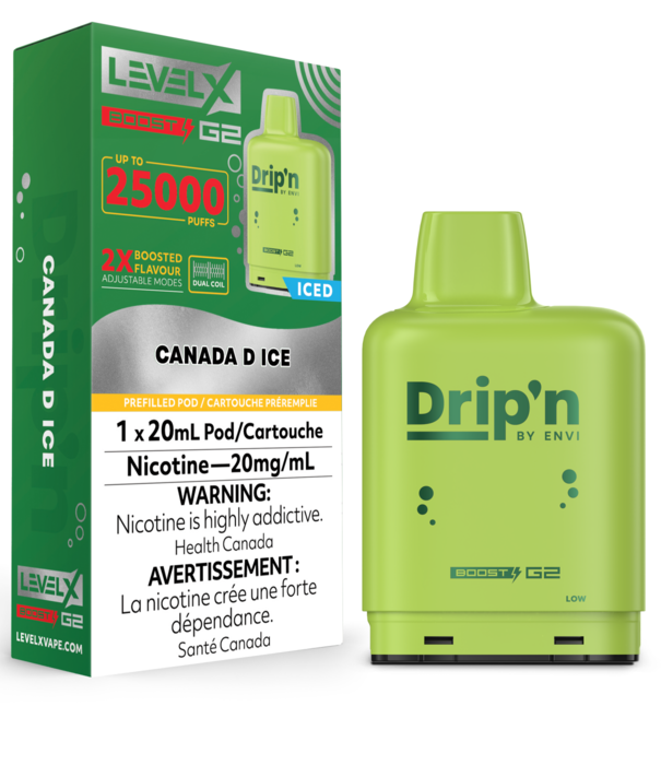 Envi Drip'n Canada D Ice Drip’N Level X Boost G2 25000 Disposable Vape Pod