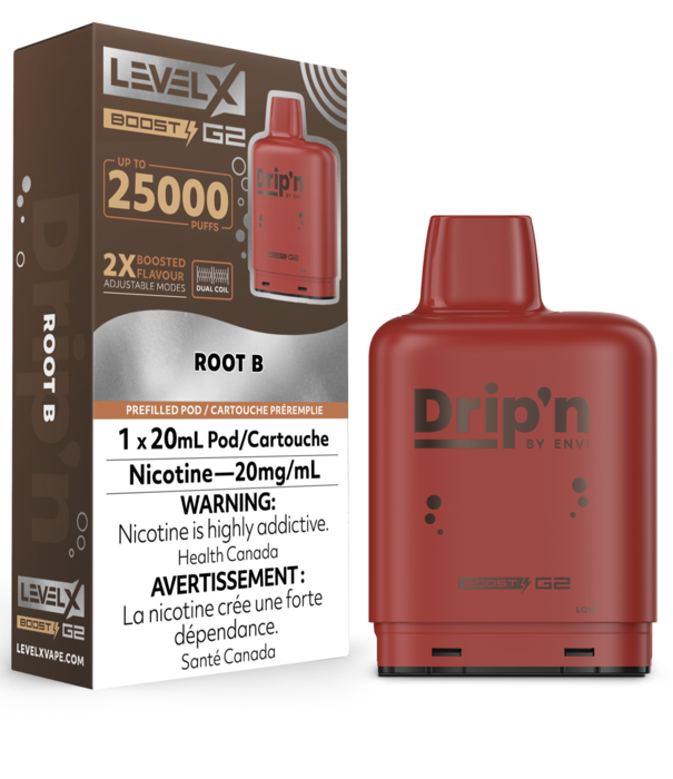 Envi Drip'n Root B Drip’N Level X Boost G2 25000 Disposable Vape Pod