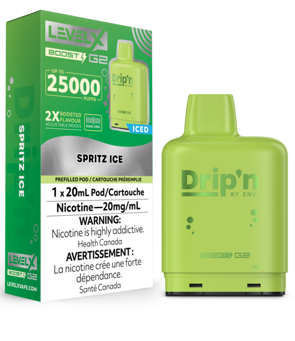 Envi Drip'n Spritz Ice Drip’N Level X Boost G2 25000 Disposable Vape Pod