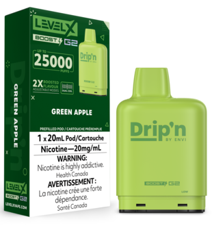 Green Apple Drip’N Level X Boost G2 25000 Disposable Vape Pod