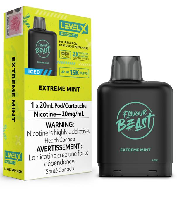 Flavour Beast Extreme Mint Flavour Beast Level X Boost G2 25000 Disposable Vape Pod