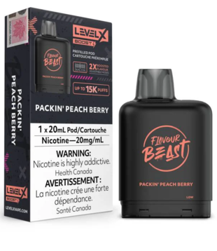 Packin’ Peach Berry Flavour Beast Level X Boost G2 25000 Disposable Vape Pod