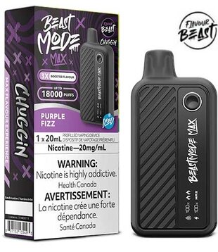 Purple Fizz Ice Flavour Beast Beast Mode Max 18000 Rechargeable Disposable