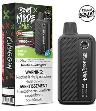 Green Dew Ice Flavour Beast Beast Mode Max 18000 Rechargeable Disposable