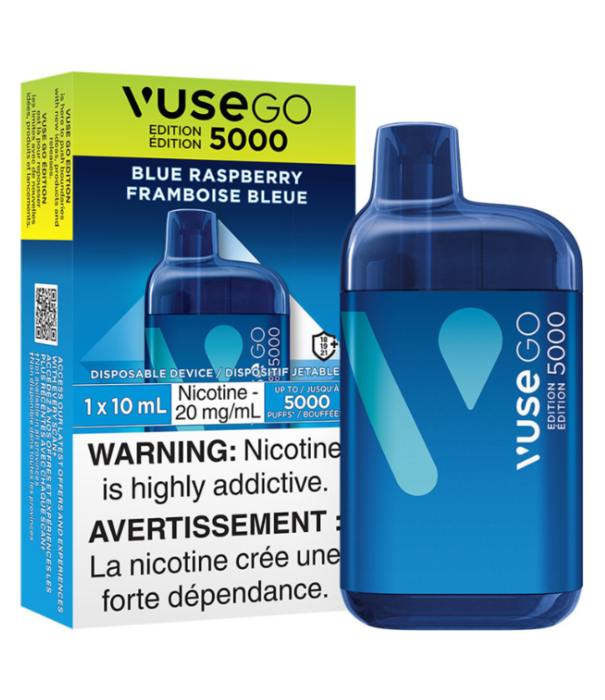 Vuse Blue Raspberry 20mg Vuse Go 5000 Rechargeable Disposable