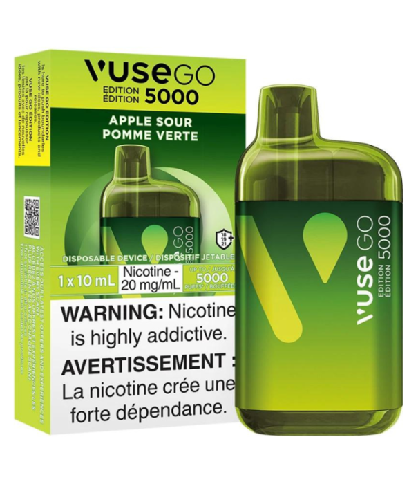 Vuse Apple Sour 20mg Vuse Go 5000 Rechargeable Disposable