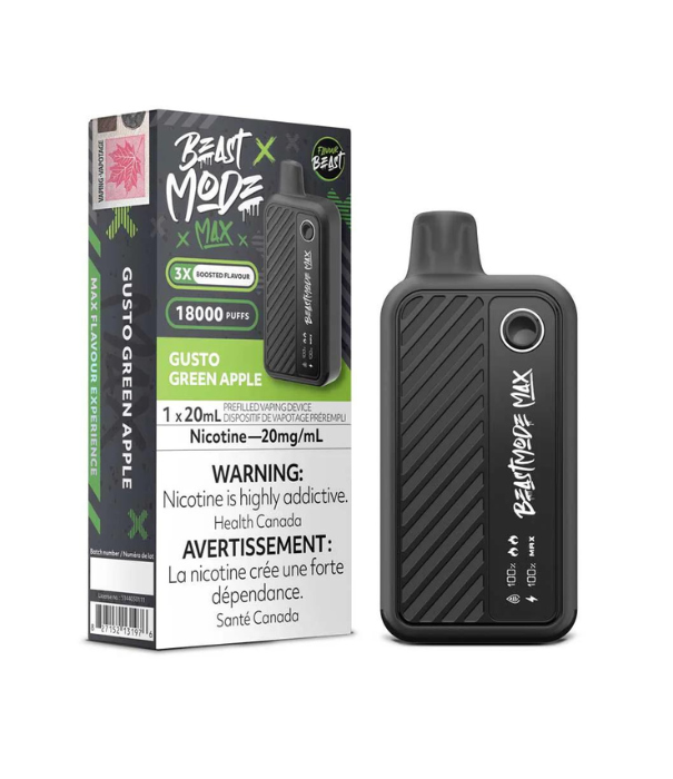 Flavour Beast Gusto Green Apple Flavour Beast Beast Mode Max 18000 Rechargeable Disposable