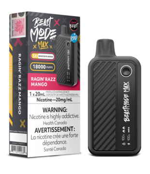 Ragin’ Razz Mango Ice Flavour Beast Beast Mode Max 18000 Rechargeable Disposable
