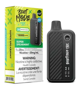 Super Spearmint Ice Flavour Beast Beast Mode Max 18000 Rechargeable Disposable