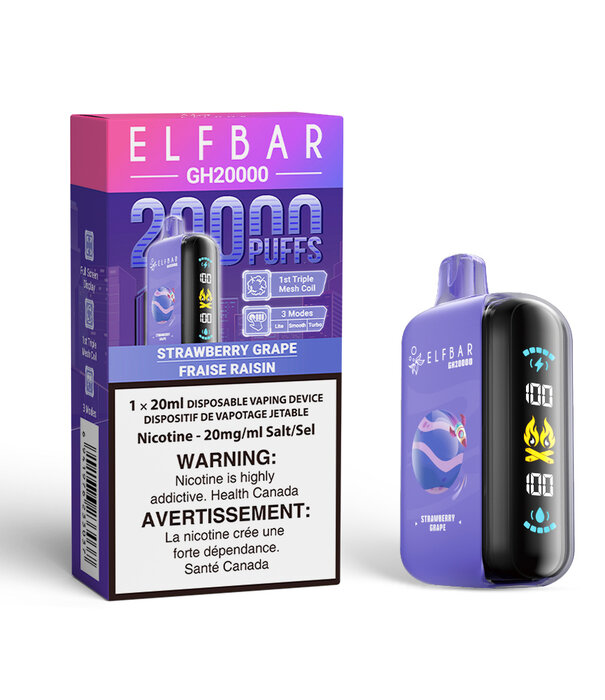 Elf Bar Strawberry Grape Elf Bar GH20000 Rechargeable Disposable