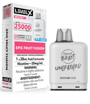 Epic Fruit Fusion Ice Flavour Beast Unleashed Level X Boost G2 25000 Disposable Vape Pod