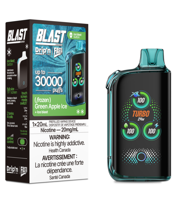 Envi Drip'n Green Apple Ice Drip’N Fasta Blast 30K Rechargeable Disposable