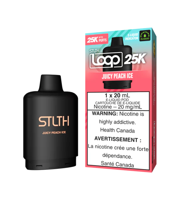 STLTH Juicy Peach Ice STLTH Loop 25K Disposable Vape Pod