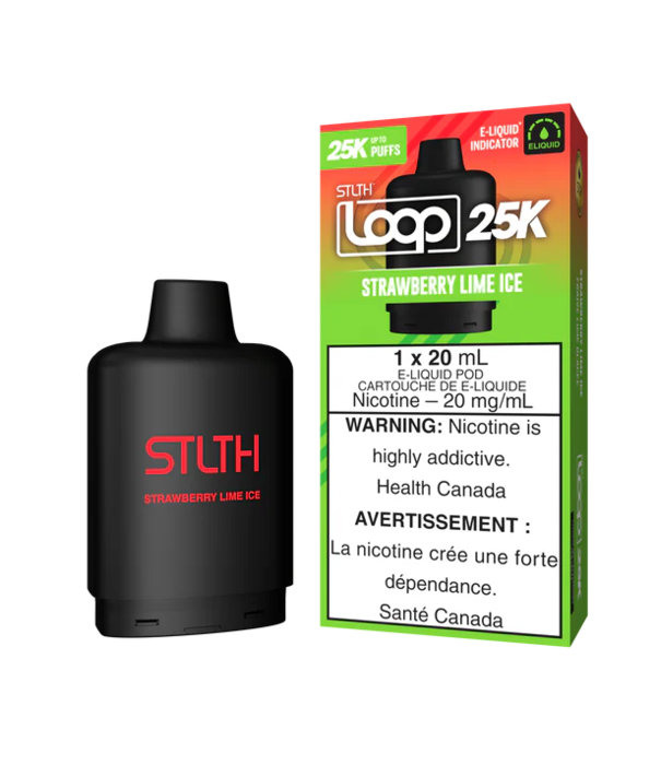STLTH Strawberry Lime Ice STLTH Loop 25K Disposable Vape Pod