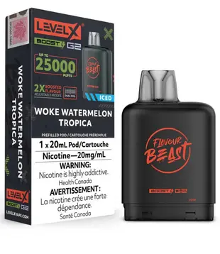 Woke Watermelon Tropica Ice Flavour Beast Level X 25000 Disposable Vape Pod