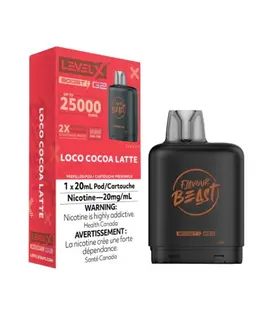 Loco Cocoa Latte Flavour Beast Level X 25000 Disposable Vape Pod