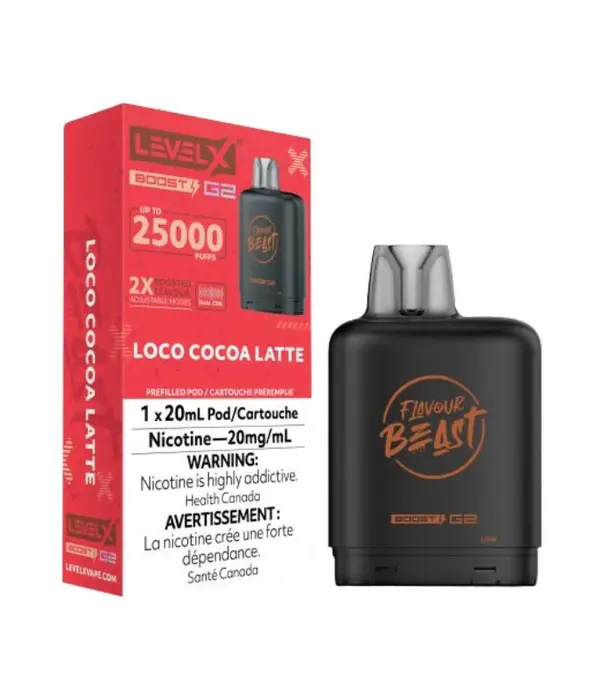 Flavour Beast Loco Cocoa Latte Flavour Beast Level X 25000 Disposable Vape Pod