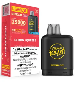 Lemon Squeeze Ice Flavour Beast Level X 25000 Disposable Vape Pod