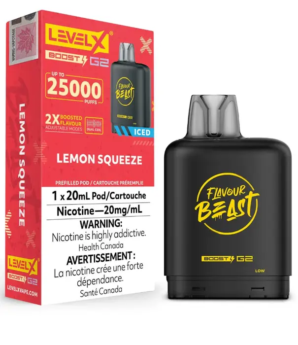 Flavour Beast Lemon Squeeze Ice Flavour Beast Level X 25000 Disposable Vape Pod