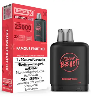 Famous Fruit KO Flavour Beast Level X 25000 Disposable Vape Pod