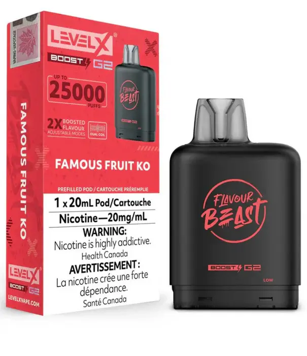 Flavour Beast Famous Fruit KO Flavour Beast Level X 25000 Disposable Vape Pod
