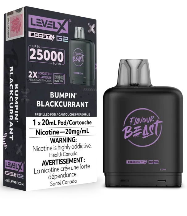 Flavour Beast Bumpin Blackcurrant Flavour Beast Level X 25000 Disposable Vape Pod