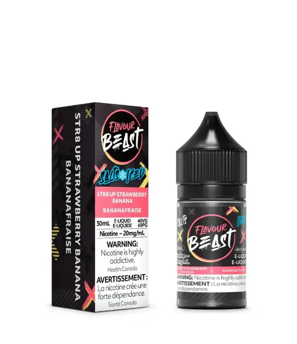 Flavour Beast Str8 Up Strawberry Banana Ice 20mg Flavour Beast Nic Salt 60ml E-liquid