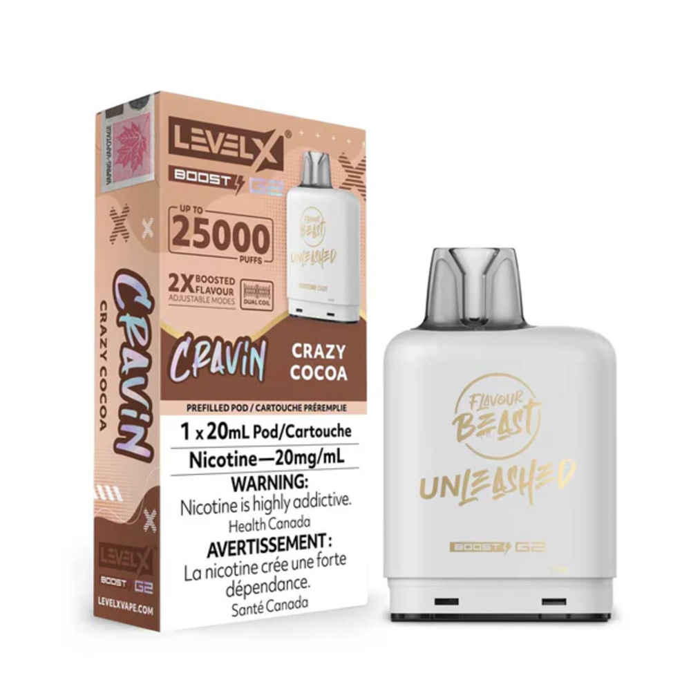 Crazy Cocoa Flavour Beast Unleashed Level X Boost 25000 Disposable