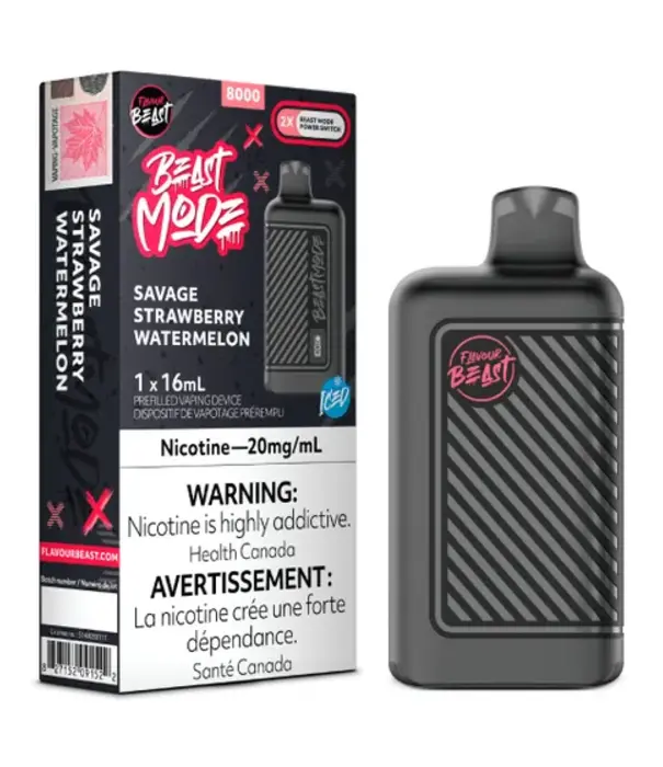 Flavour Beast Savage Strawberry Watermelon Ice Flavour Beast Beast Mode Max 18000 Rechargeable Disposable