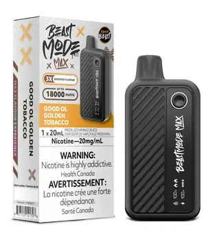 Good Ol Golden Tobacco Flavour Beast Beast Mode Max 18000 Rechargeable Disposable