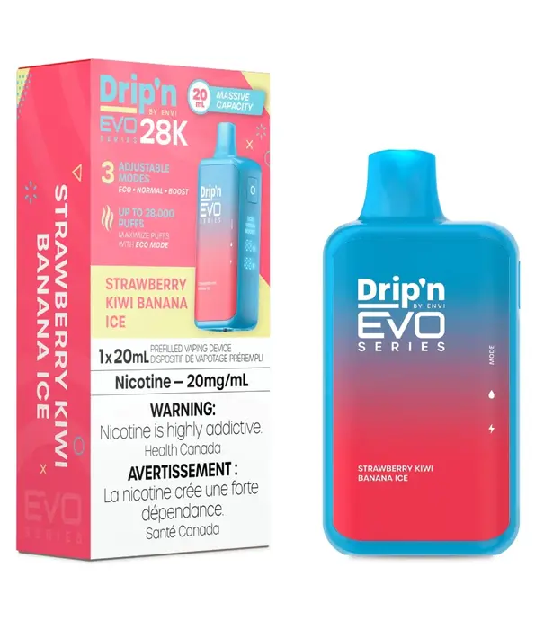 Envi Strawberry Kiwi Banana Ice Envi Drip’N EVO 28000 Rechargeable Disposable