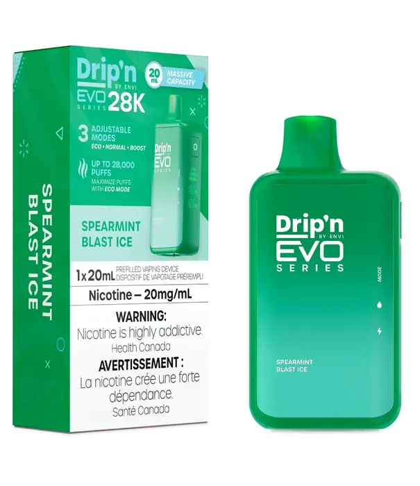 Envi Spearmint Blast Ice Envi Drip’N EVO 28000 Rechargeable Disposable
