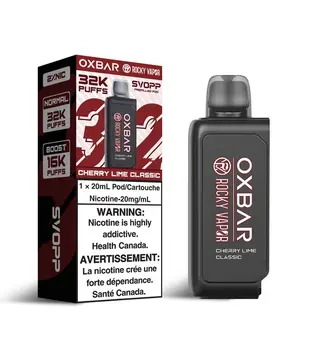 Cherry Lime Classic Rocky Vapor OxBar SVOPP 32K Disposable Vape Pod