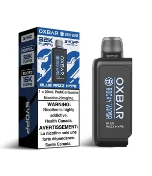 Blue Razz Hype Rocky Vapor OxBar 32K Disposable Vape Pod