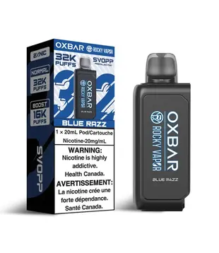 Blue Razz Rocky Vapor OxBar SVOPP 32K Disposable Vape Pod