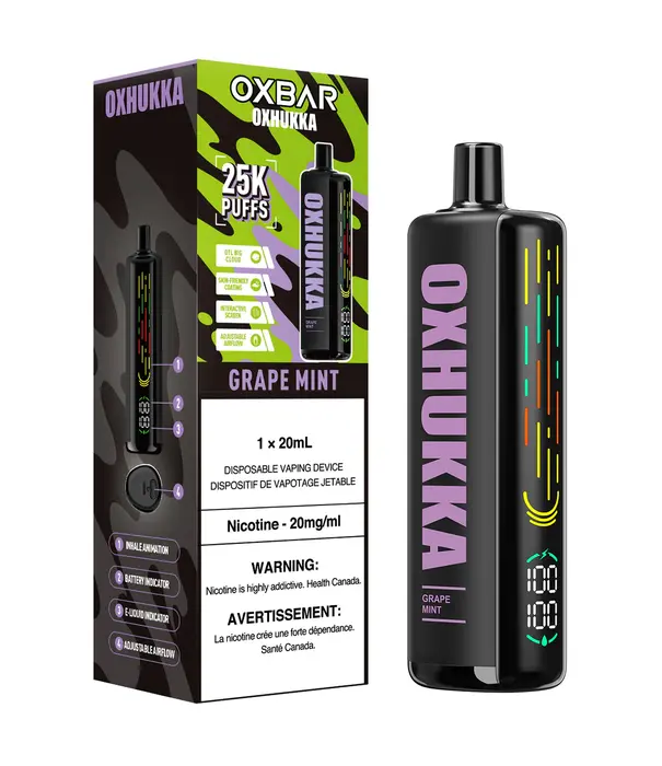 Ox Bar Grape Mint OxBar Oxhukka Rechargeable Disposable