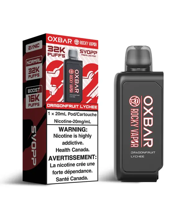 Ox Bar Dragonfruit Lychee Rocky Vapor OxBar SVOPP 32K Disposable Vape Pod