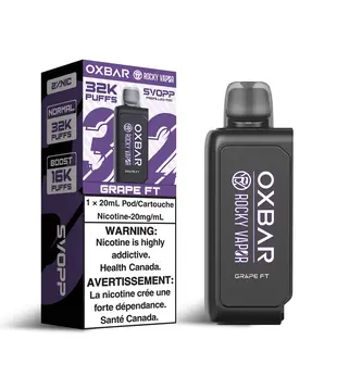 Grape FT Rocky Vapor OxBar SVOPP 32K Disposable Vape Pod
