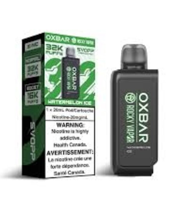 Ox Bar Watermelon Ice Rocky Vapor OxBar SVOPP 32K Disposable Vape Pod