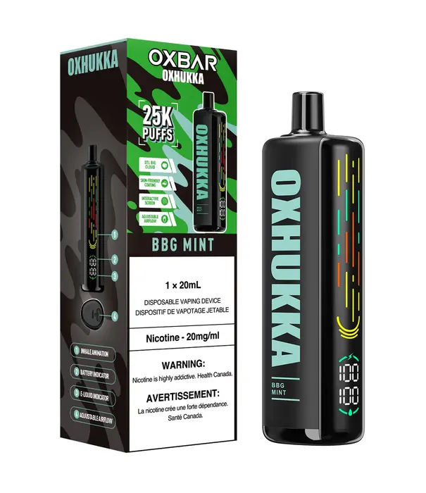 Ox Bar BBG Mint OxBar Oxhukka 25K Rechargeable Disposable