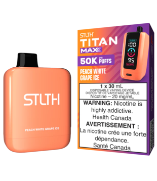 Peach White Grape Ice STLTH Titan Max 50k Rechargeable Disposablwe