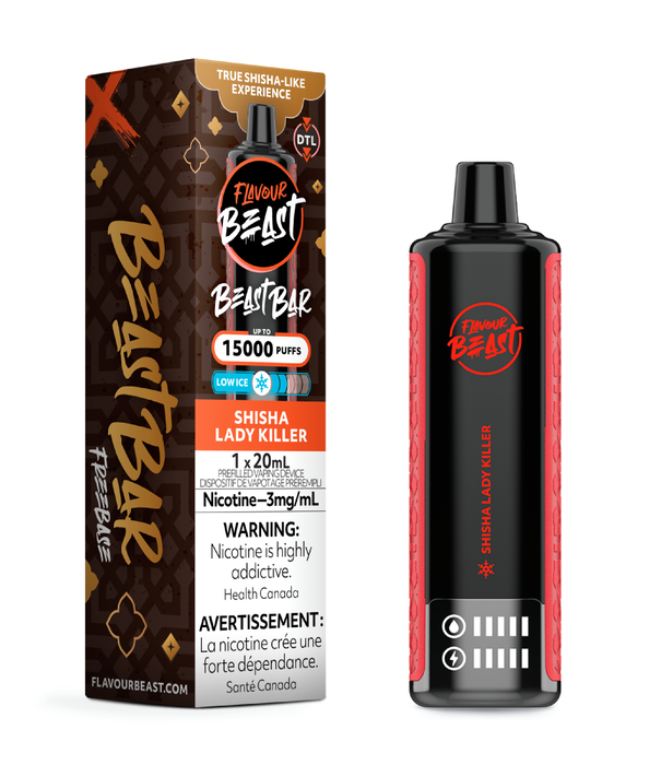 Flavour Beast Shisha Lady Killer Flavour Beast Beast Bar DTL 15k Rechargeable Disposable