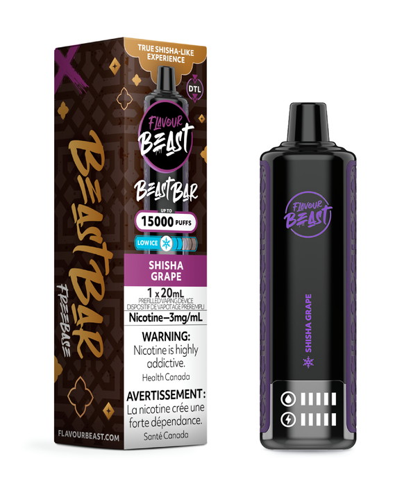 Flavour Beast Shisha Grape Flavour Beast Beast Bar DTL 15k Rechargeable Disposable