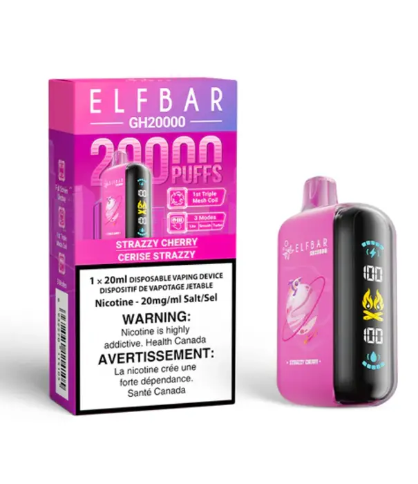 Elf Bar Strazzy Cherry Elf Bar GH20000 Rechargeable Disposable