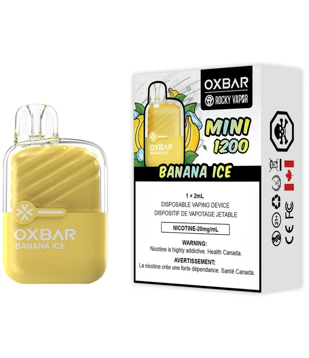 Ox Bar Banana Ice Rocky Vapor OxBar Mini 1200 Disposable